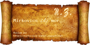 Mirkovics Zámor névjegykártya